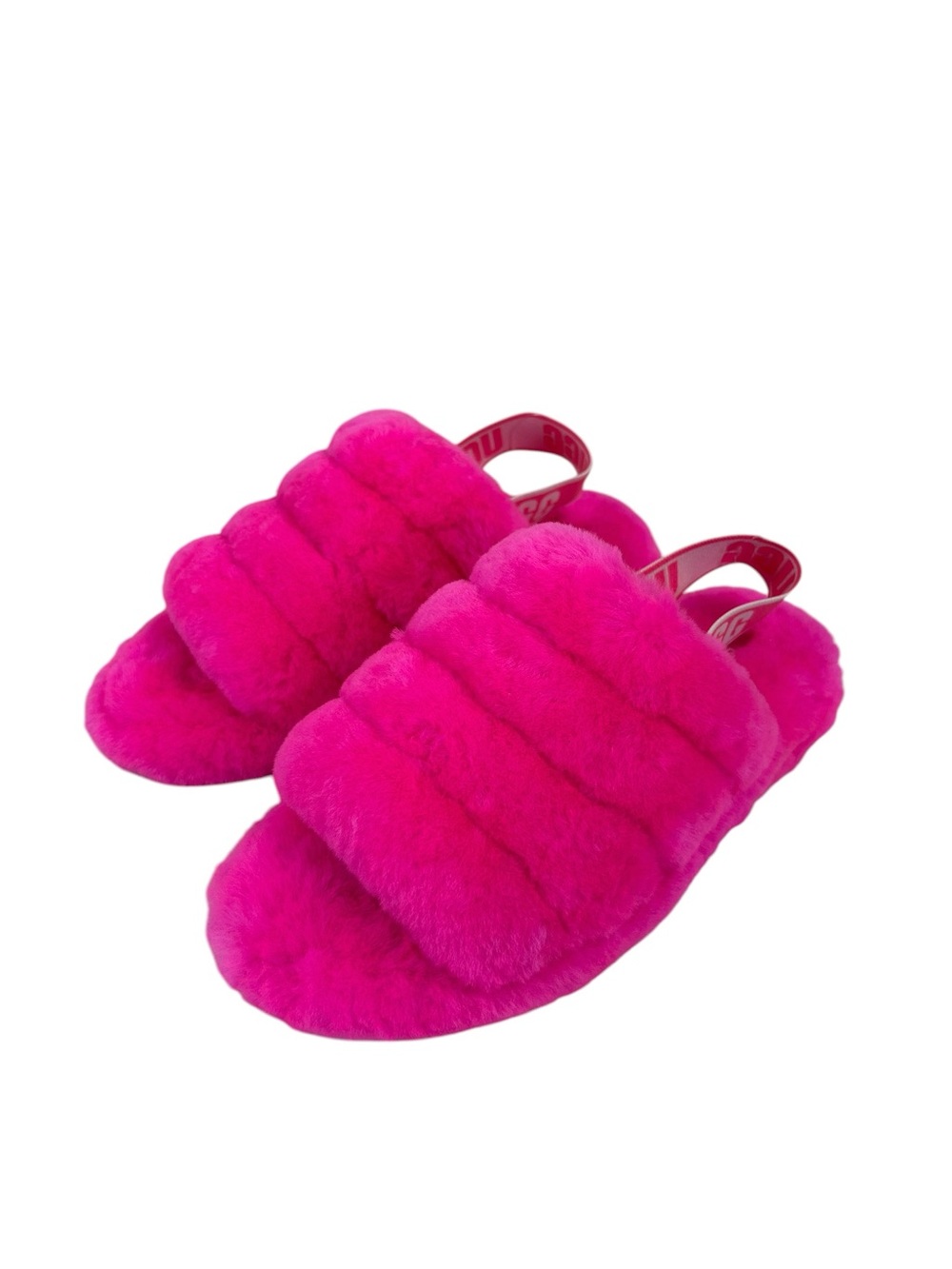 UGG Fluff Yeah Slide slippers Hot Pink Fuzzy Women’s 7 NWT